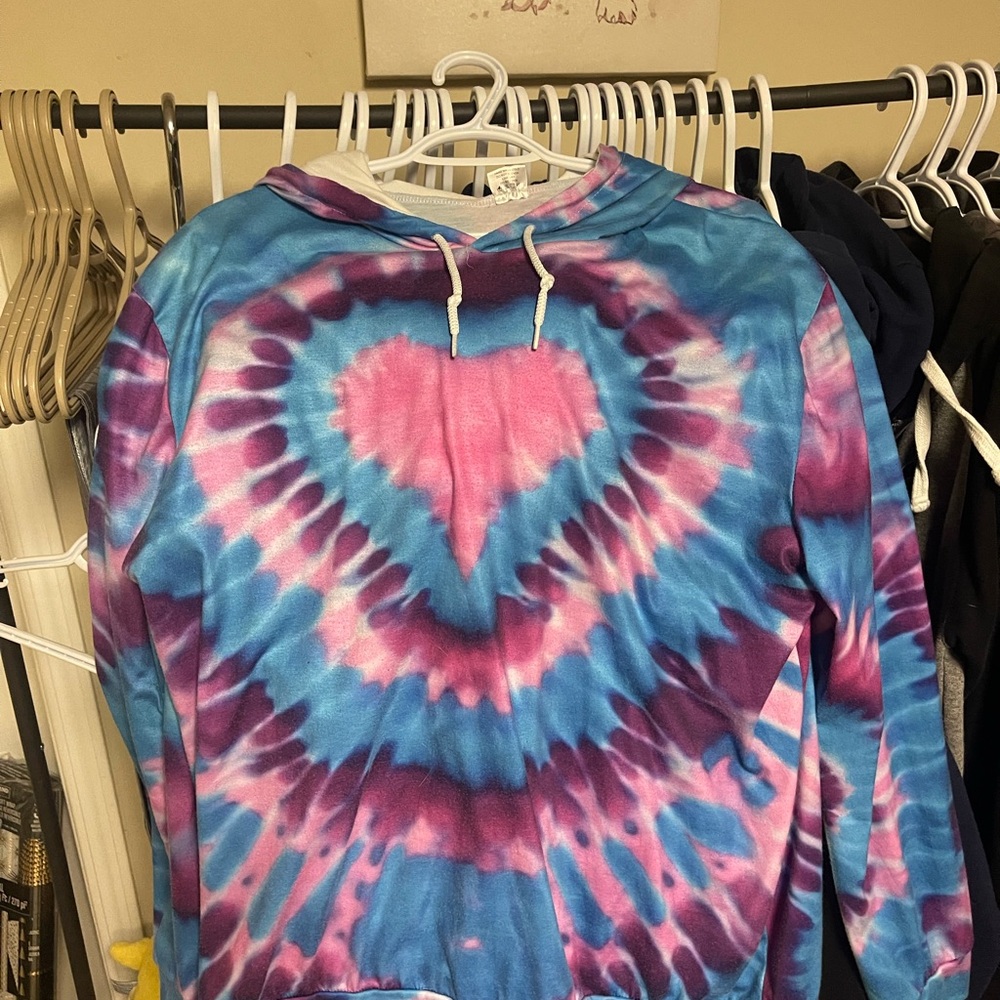 Tie-Dye Heart Hoodie